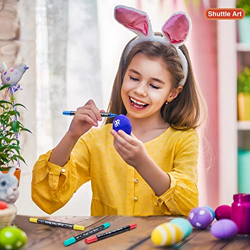 Shuttle Art 36 Colors Dual Tip Acrylic Paint Markers, Brush Tip and Fine Tip Acrylic Paint Pens for Rock Painting, Ceramic, Wood, Canvas, Plastic, Glass, Stone, Calligraphy, Card Making, DIY Crafts - Image 4