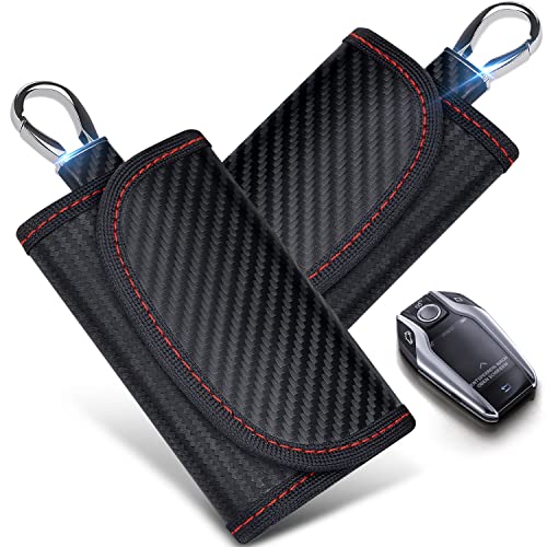 Faraday Key Fob Protector (2 PACK), 2022 New Faraday Bag Signal Blocking Car Key Faraday Case, Car RFID Faraday Cage Antitheft Products