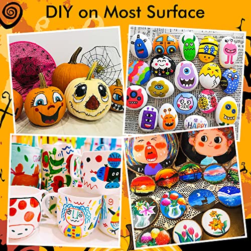 Shuttle Art 36 Colors Dual Tip Acrylic Paint Markers, Brush Tip and Fine Tip Acrylic Paint Pens for Rock Painting, Ceramic, Wood, Canvas, Plastic, Glass, Stone, Calligraphy, Card Making, DIY Crafts - Image 3